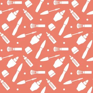 Vector Pattern Decorative cosmetics Makeup Beauty Stock Illustration