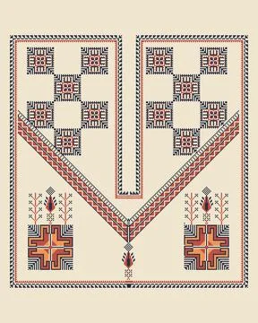 Vector pattern design with Palestinian traditional embroidery motif Stock Illustration