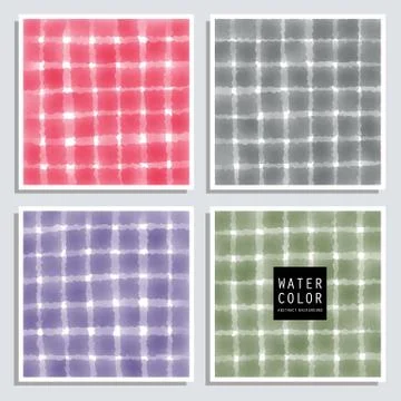Vector pattern design set with watercolor light stripes. Stock Illustration