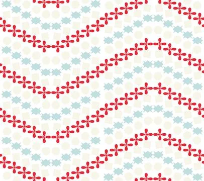 Vector pattern of diagonal rows of colored geometric shapes. Illustrazione stock