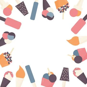 Vector pattern with different kinds of ice cream Stock Illustration