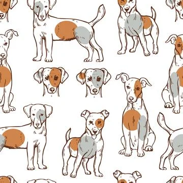 Vector  pattern with dogs. Stock Illustration