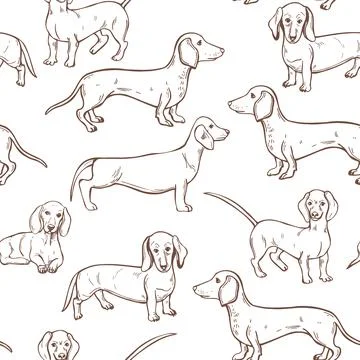 Vector  pattern with dogs. Stock Illustration