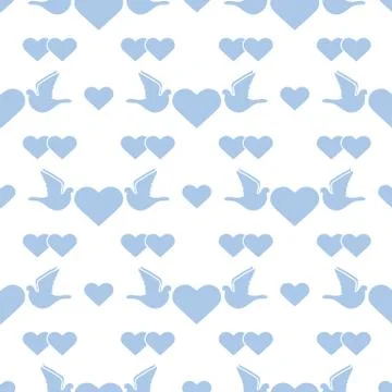 Vector Pattern Dove heart Valentine's day Wedding 스톡 일러스트