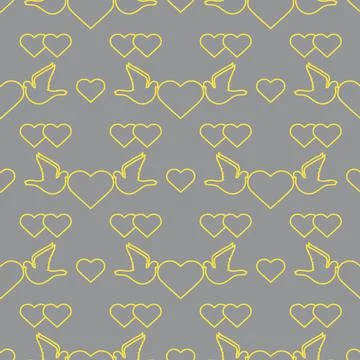 Vector Pattern Dove heart Valentine's day Wedding 스톡 일러스트