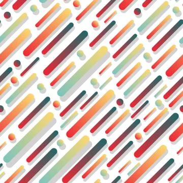 Vector pattern of a dynamic composition of various colored rounded line shapes Stock Illustration