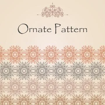 Vector pattern in Eastern style on scroll work background. Ornate element for Stock Illustration