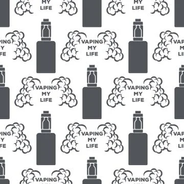 Vector pattern of the electronic cigarette with steam 스톡 일러스트