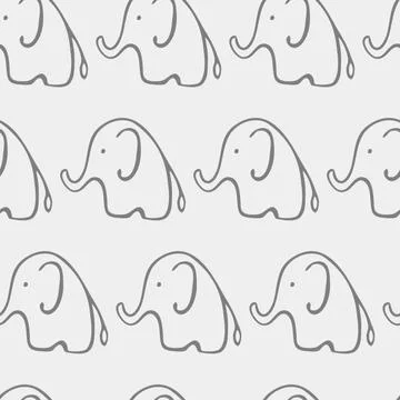 Vector  pattern with elephants Stock Illustration