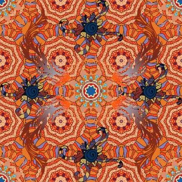 Vector pattern. Exploding flowers abstractly placed. Vector illustration. Gentle Stock Illustration