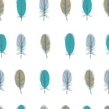 Vector pattern with feathers Stock Illustration