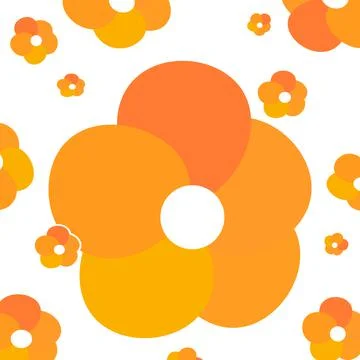 Vector pattern floral background orange flowers beautiful simple isolated nat Illustrazione stock