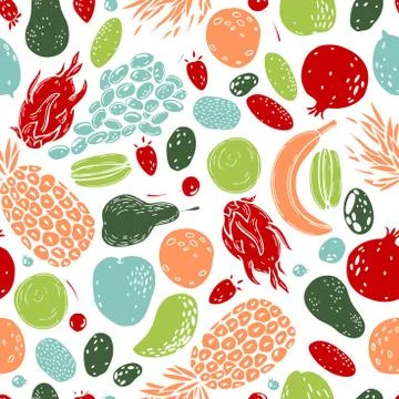 Vector pattern with   fruits. Stock Illustration