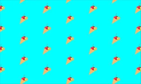 Vector pattern with funny and colored ice cream cone Stock Illustration