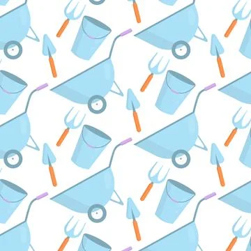 Vector pattern from garden tools Stock Illustration