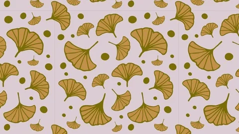 Vector pattern ginkgo leaves fall Stock Footage 118125662