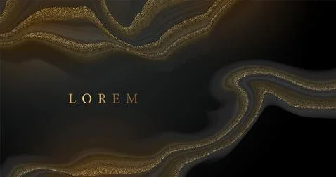 Vector pattern with golden glitter texture on black and dark background, Gold Illustrazione stock