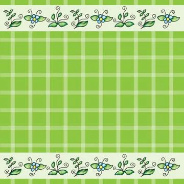 Vector pattern with grass and flowers Stock Illustration