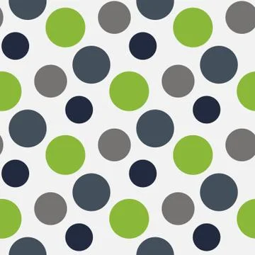 Vector Pattern with green ,grey polka dots Stock Illustration
