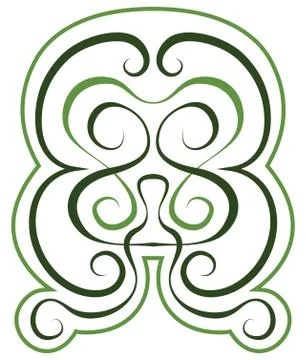 Vector pattern. green tint ornament. tattoo style Stock Illustration