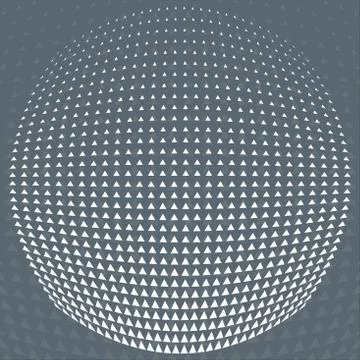 Vector pattern grey and White triangle Halftone circle  grid gradient geometr Stock Illustration