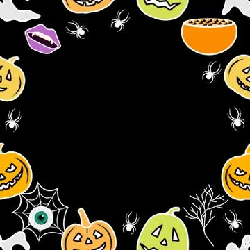 Vector pattern Halloween Empty space for text イラスト素材