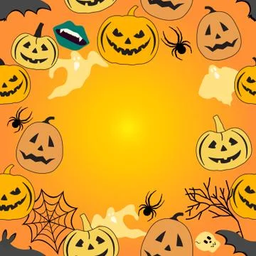 Vector pattern Halloween pumpkin Jack festive イラスト素材