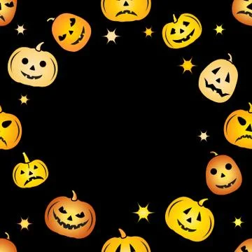 Vector pattern Halloween pumpkin Jack O'Lantern イラスト素材