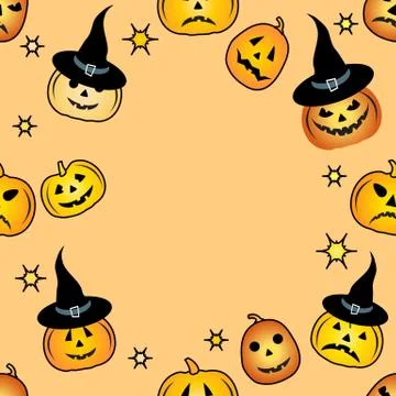 Vector pattern Halloween pumpkin Jack O'Lantern 스톡 일러스트