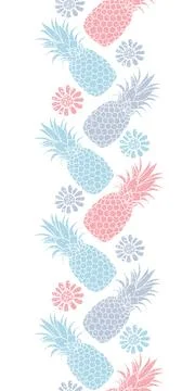 Vector pattern with a hand-drawn illustration of pineapple. Great for fabric, Stock Illustration