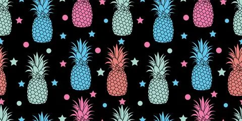 Vector pattern with hand drawn illustration of pineapple. Great for fabric, p Stock-Illustration