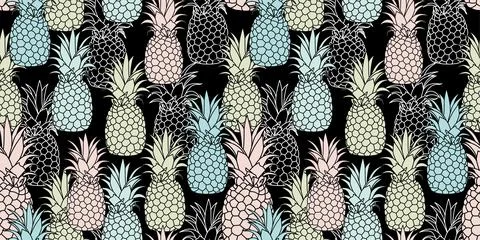 Vector pattern with hand drawn illustration of pineapple. Great for fabric, p Stock-Illustration
