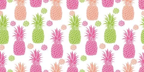 Vector pattern with hand drawn illustration of pineapple. Great for fabric, p Stock-Illustration