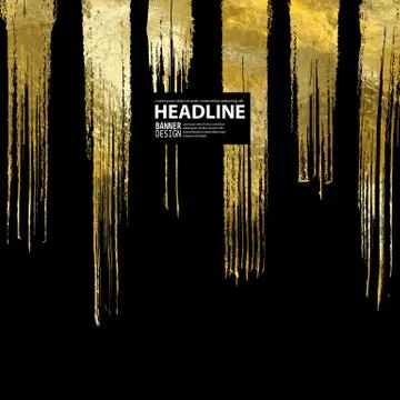 Vector pattern hand-drawn line in golden color Stock Illustration