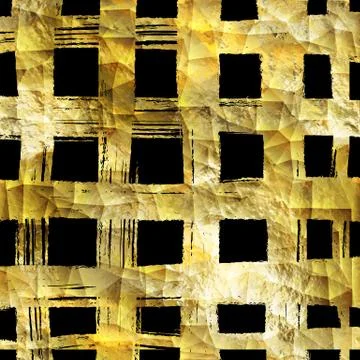 Vector pattern hand-drawn line in golden color Stock Illustration