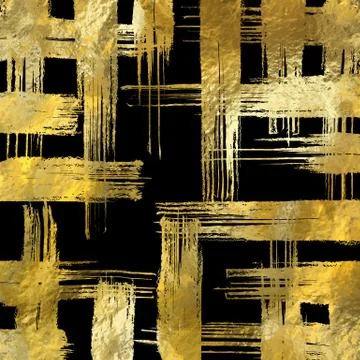 Vector pattern hand-drawn line in golden color Stock Illustration