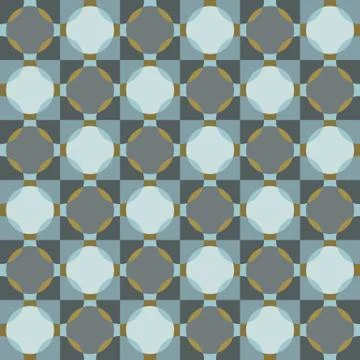 Vector pattern. Hand drawn square geometric mosaic grid. Modern all over print Stock Illustration