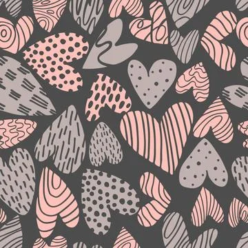 Vector pattern with  hearts. Stock Illustration