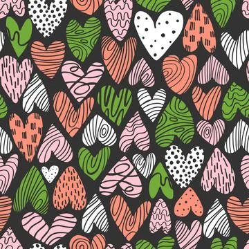 Vector pattern with  hearts. Stock Illustration