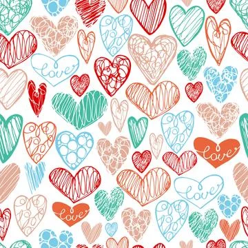 Vector pattern with  hearts. Stock Illustration