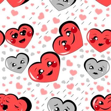 Vector pattern of hearts seamless pattern Stock Illustration