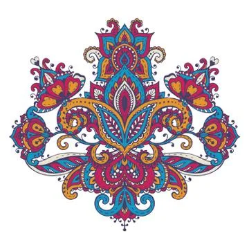 Vector pattern of henna floral elements Stock Illustration