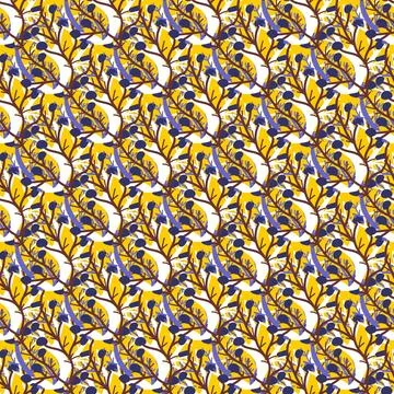 Vector pattern with herbal elements. Decorative seamless background. Stockillustratie