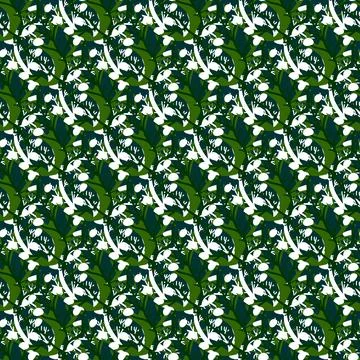 Vector pattern with herbal elements. Decorative seamless background. Stock Illustration