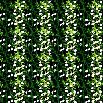 Vector pattern with herbal elements. Decorative seamless background. Stock Illustration