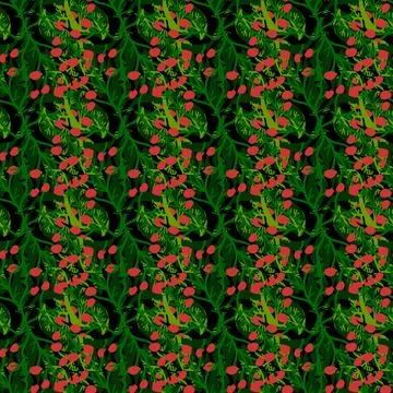 Vector pattern with herbal elements. Decorative seamless background. Stockillustratie