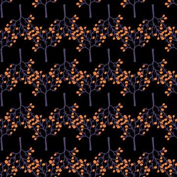 Vector pattern with herbal elements. Decorative seamless background. Stock Illustration