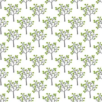 Vector pattern with herbal elements. Decorative seamless background. Stock Illustration