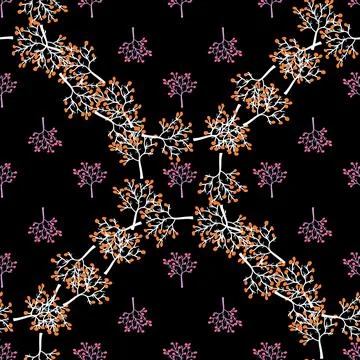 Vector pattern with herbal elements. Decorative seamless background. イラスト素材