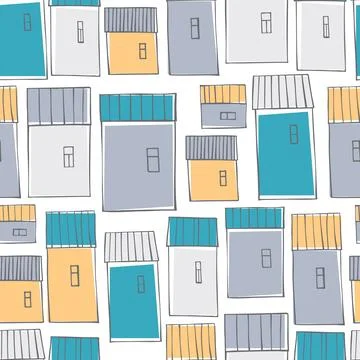 Vector pattern with  houses. Stock Illustration